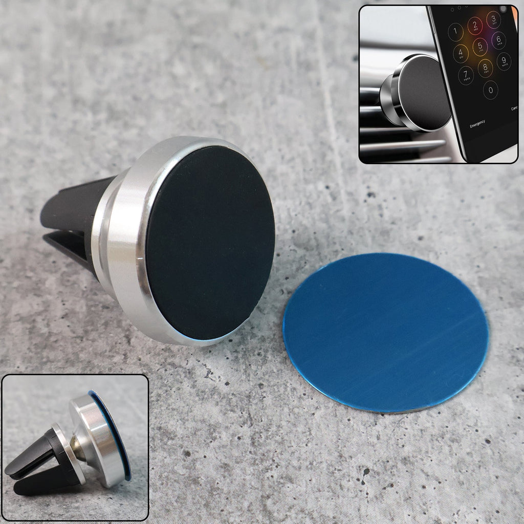 Magnetic phone holder stand rotating 360 degrees on car dashboard
