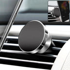 Rotating magnetic phone holder securely mounted inside car