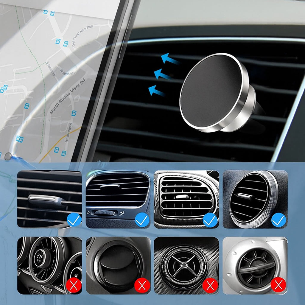 Magnetic phone holder with 360-degree rotation for convenient smartphone positioning