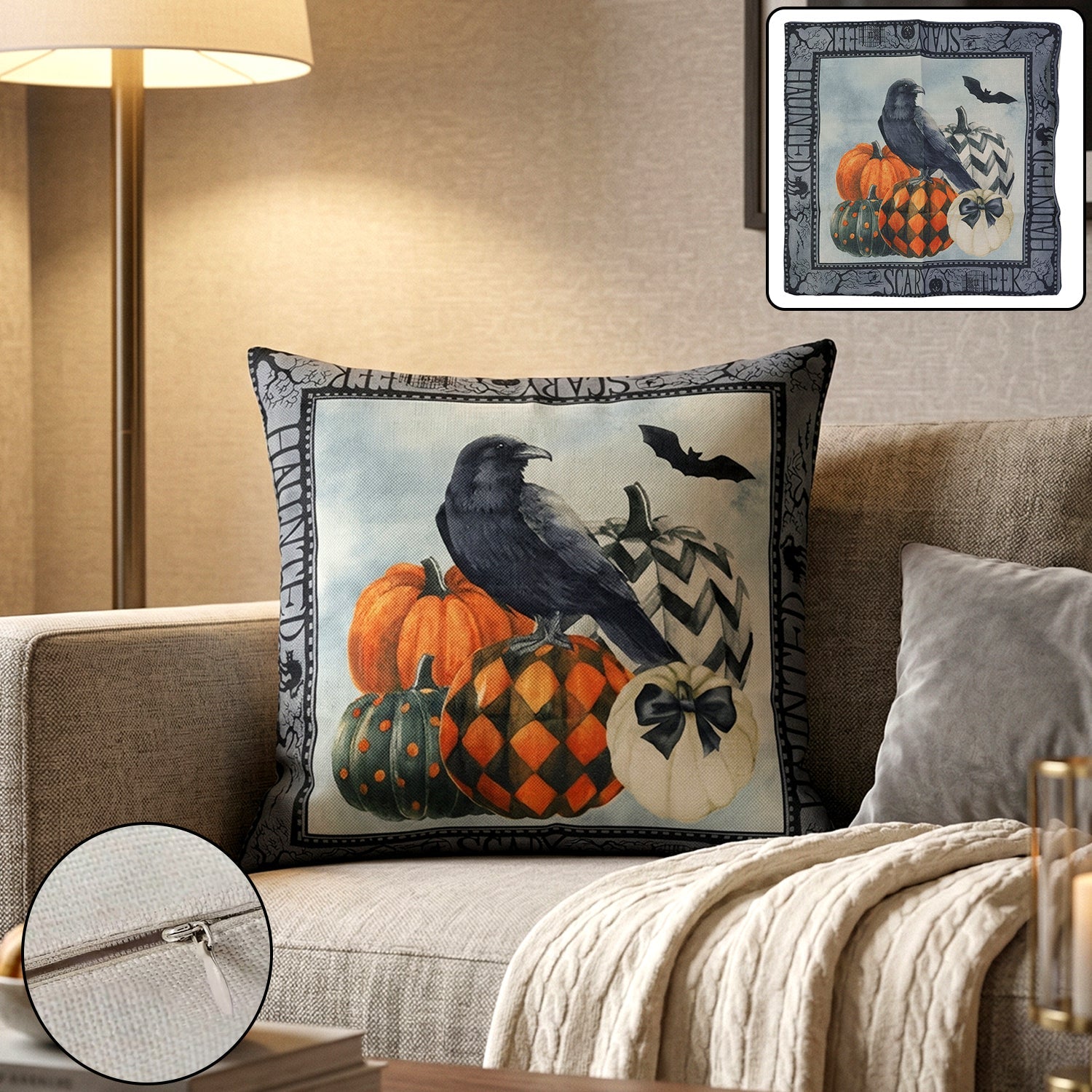 Decorative printed cushion cover 45x45 cm in stylish home decor design