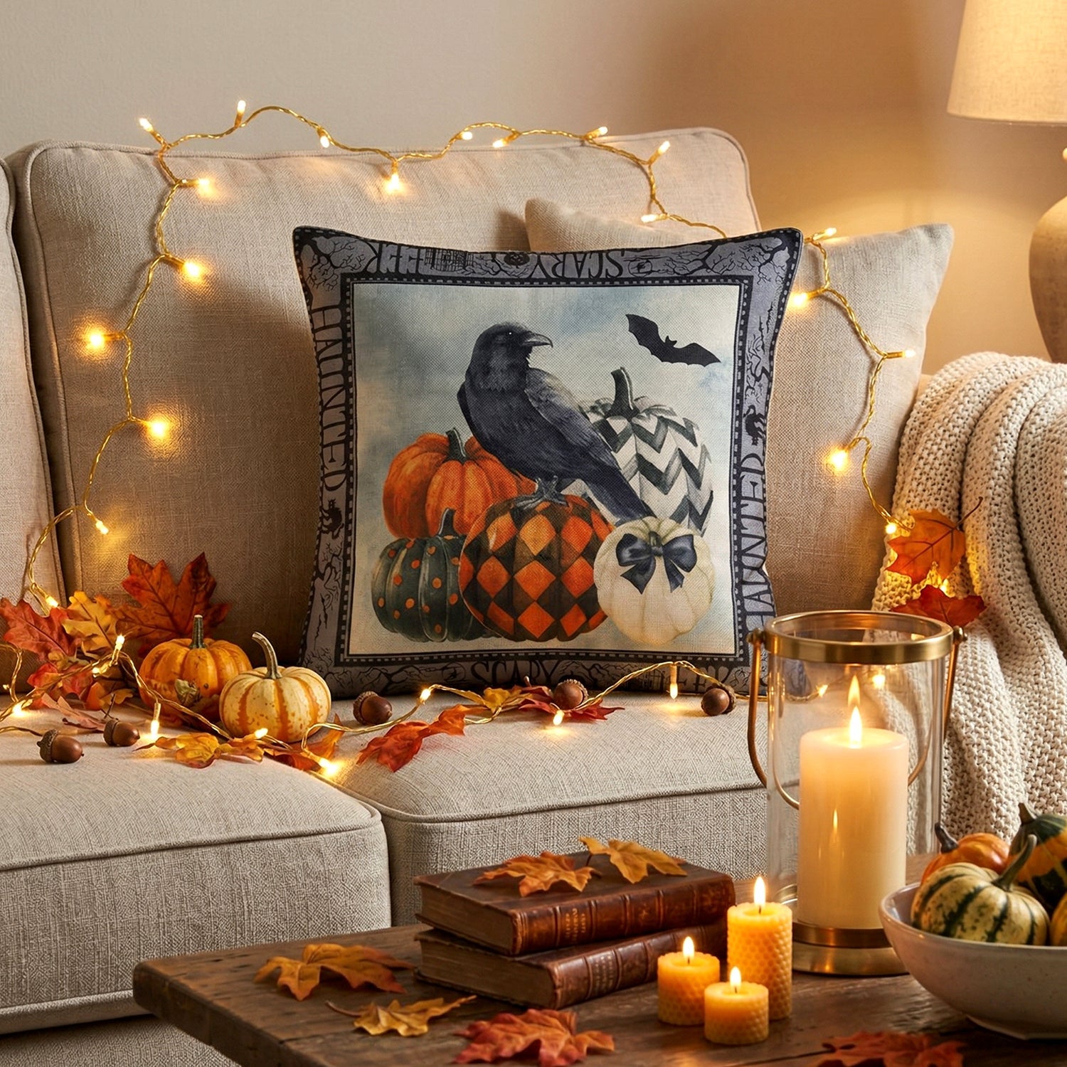 Living room cushion cover with attractive printed design