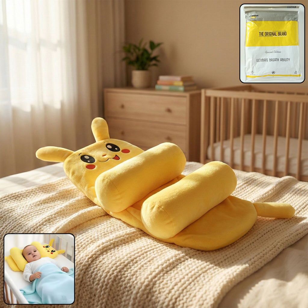 Baby sliding pillow with soft support design in pastel colors