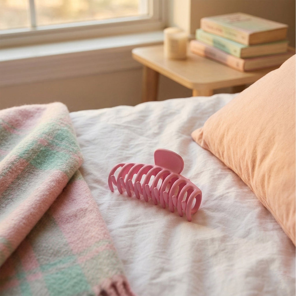 Stylish pink hair claw clip for women’s hairstyles