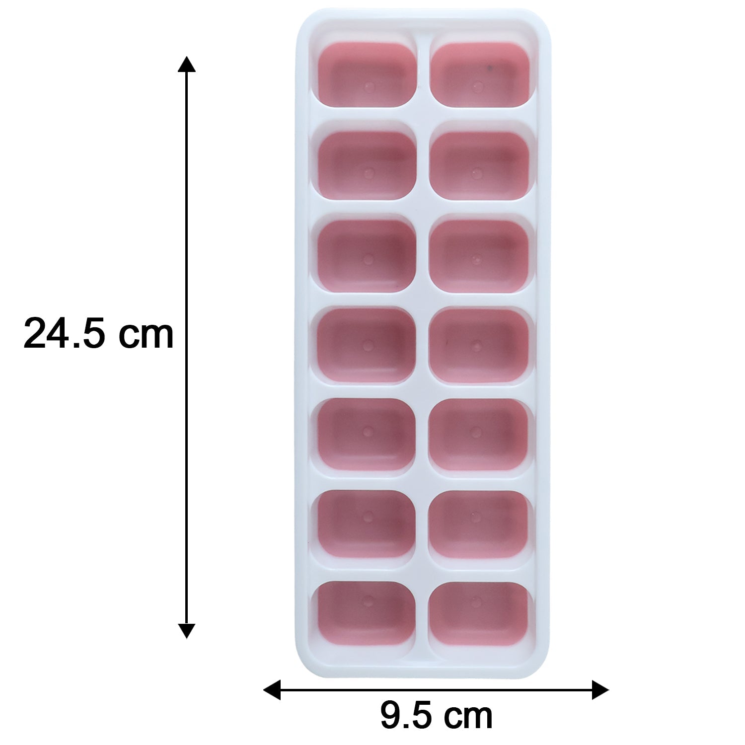 Tray with dimensions for pink ice cube tray