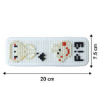 Size details of pixel art style desk pen holder displaying compact dimensions