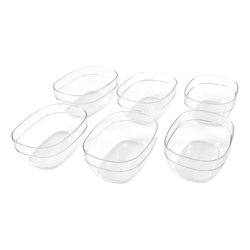 Combo pack of multipurpose clear serving bowls in oval shape