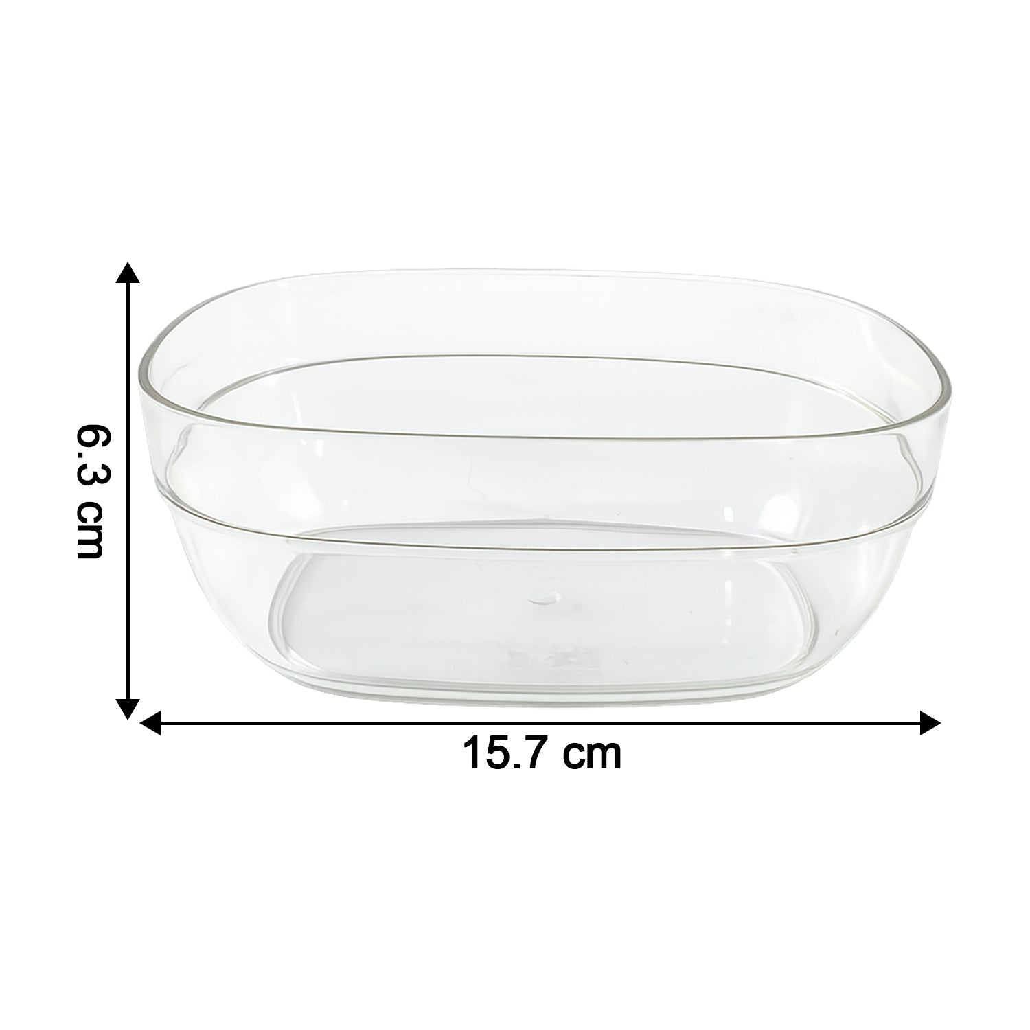 Transparent serving bowl displaying versatility in kitchen use