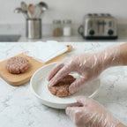 Display of disposable gloves for hygienic use