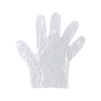 Single clear disposable glove for hygienic handling