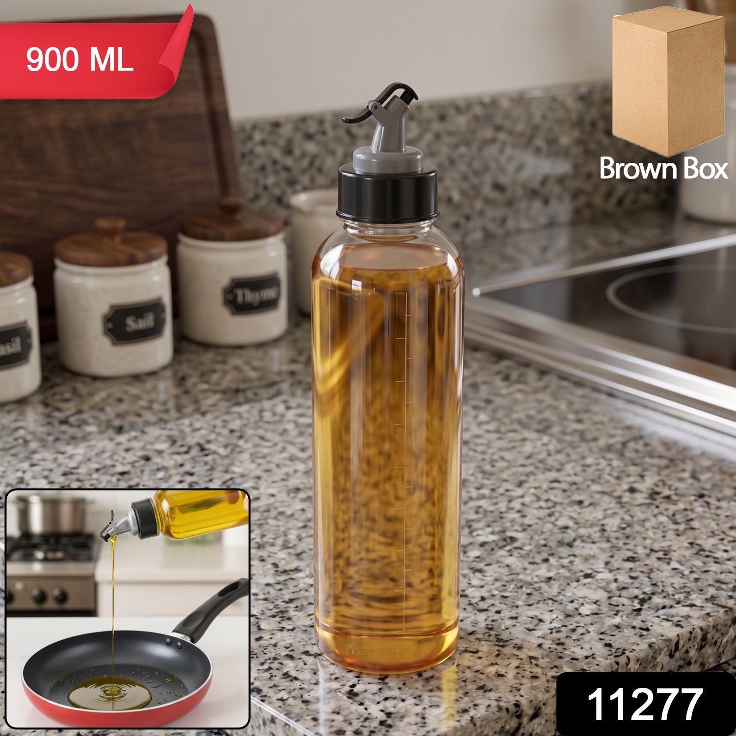 900ml transparent kitchen oil storage bottle with leakproof design