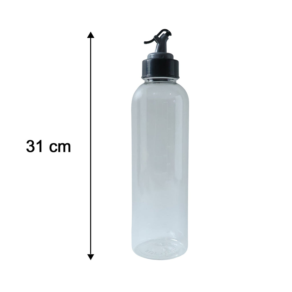 Kitchen oil container with leakproof cap and transparent body
