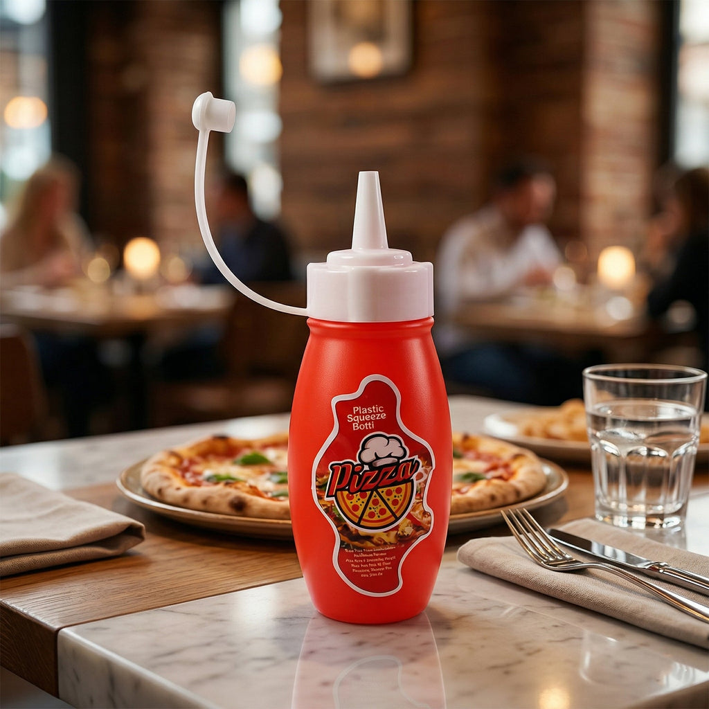 Plastic squeeze sauce dispenser bottle