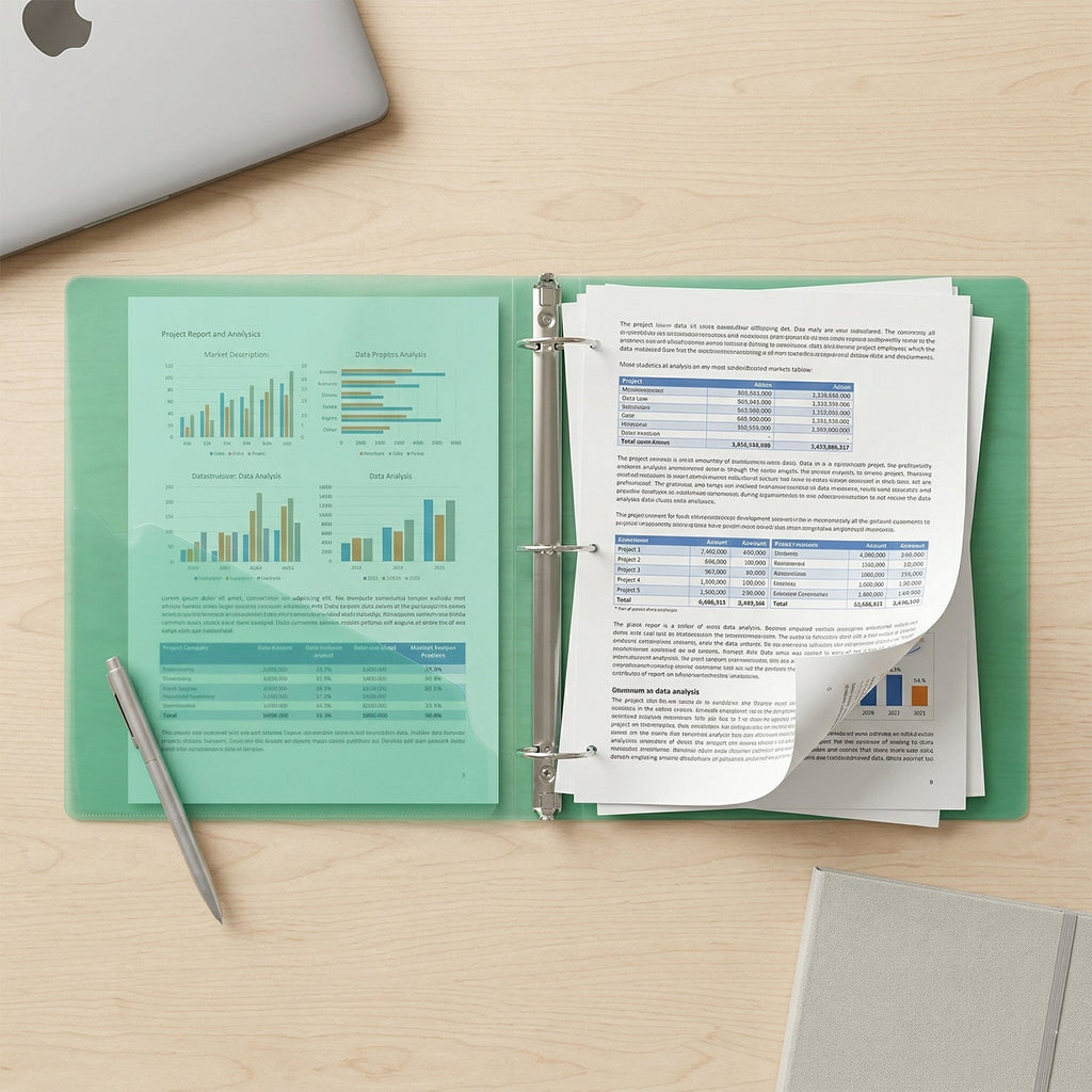 A4 transparent ring binder folder for document organization