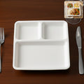 Durable plastic 3-compartment dinner plate for portion-controlled meals