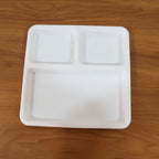 Plastic plate with three divided sections for meal portion control