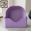 Snack serving plates set with storage stand for organized food presentation