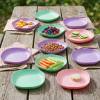Versatile plastic serving tray set for snacks, fruits, and desserts