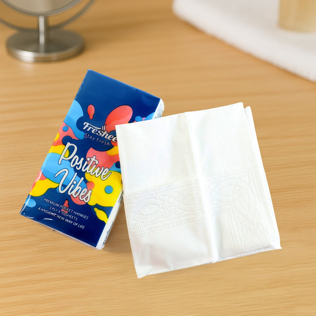 Each pocket tissue pack keeps tissues fresh and tear-resistant