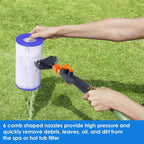 Pool filter cartridge cleaner nozzle side view