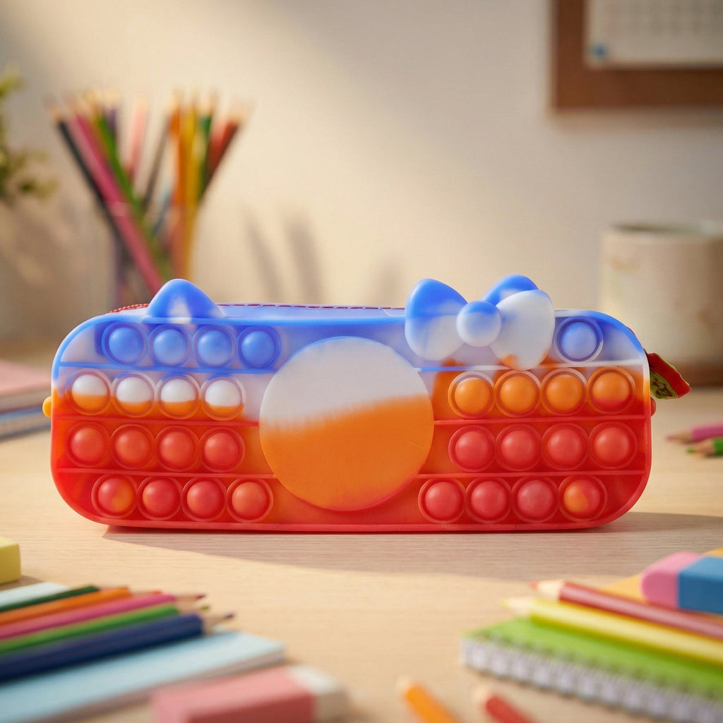 Portable and lightweight pop it pencil case for kids