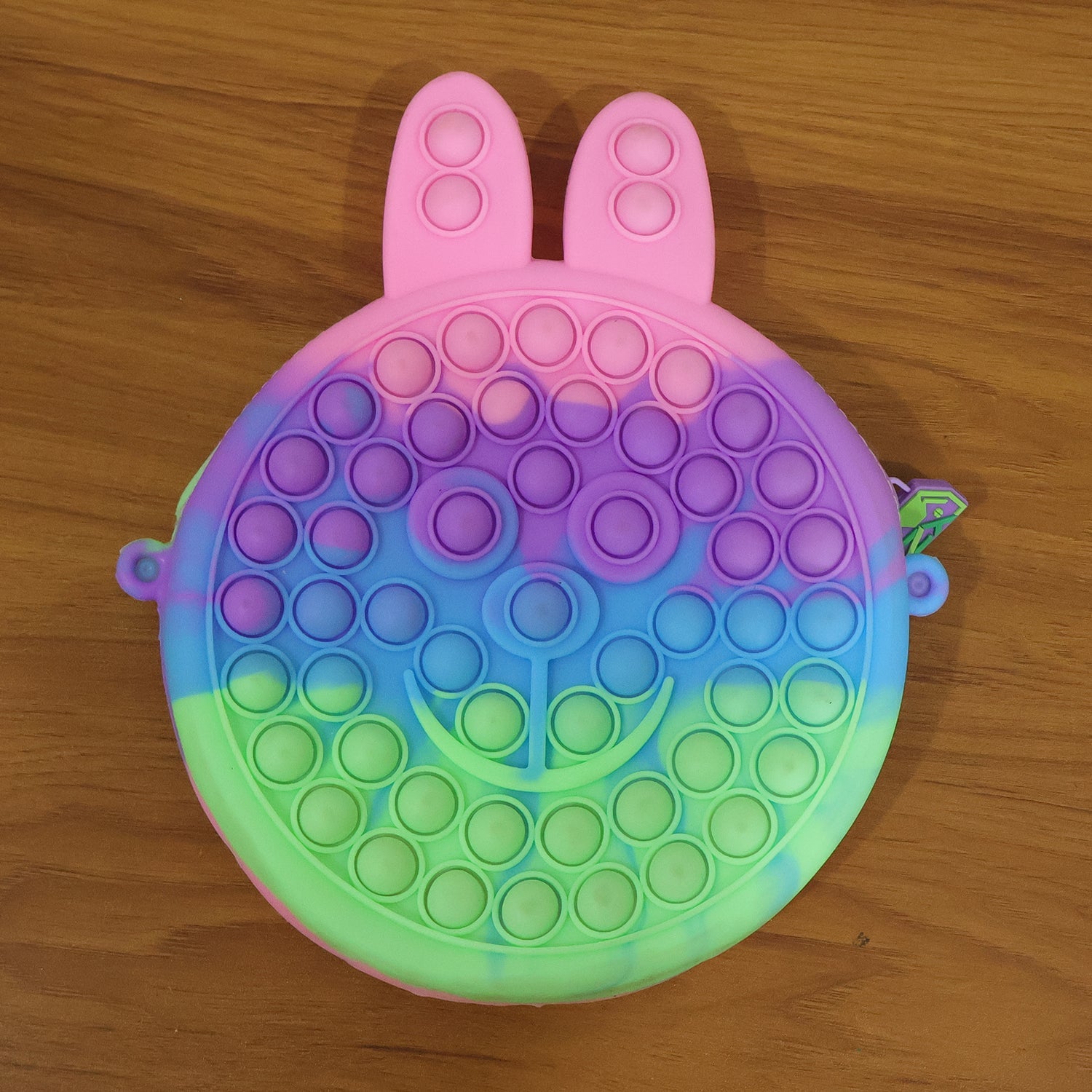 Colorful fun caterpillar-shaped Pop It silicone pencil pouch for school and travel
