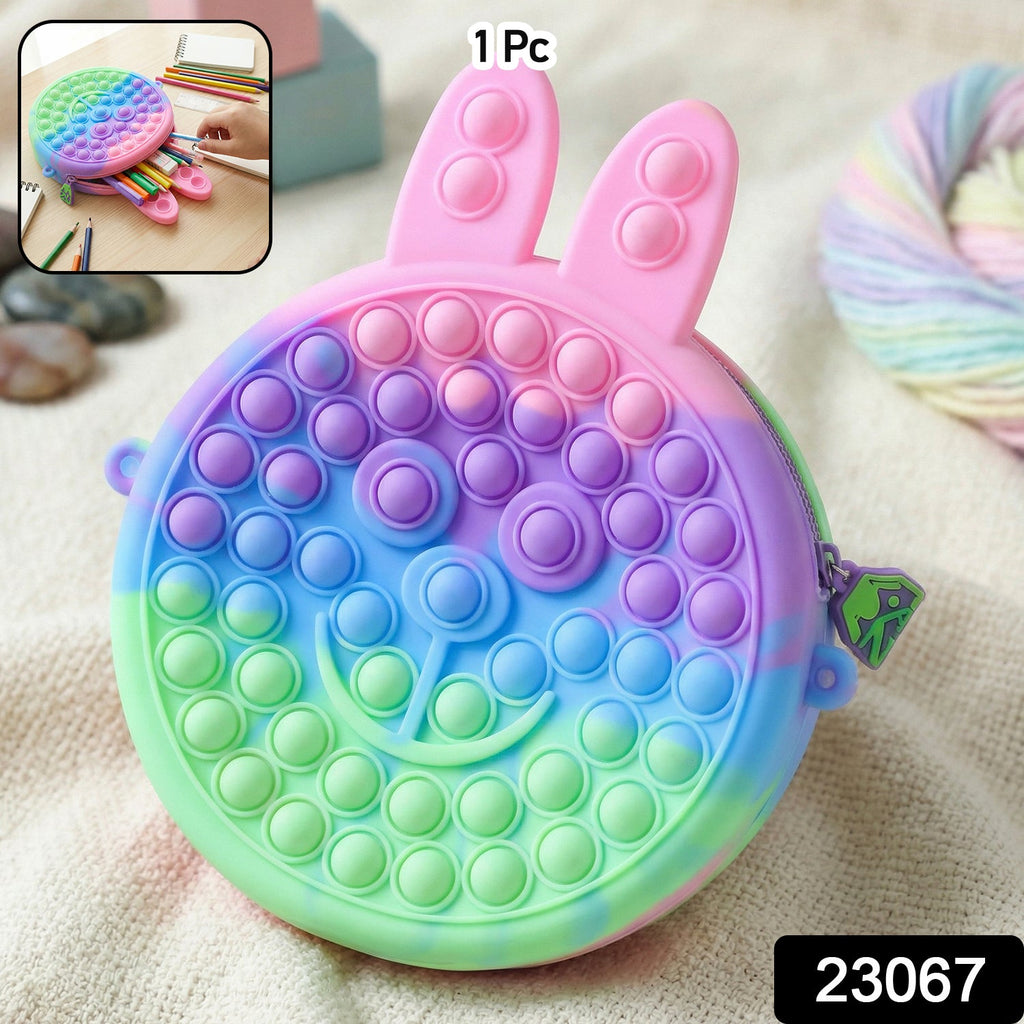 Fidget toy in the form of a colorful caterpillar Pop It pencil pouch