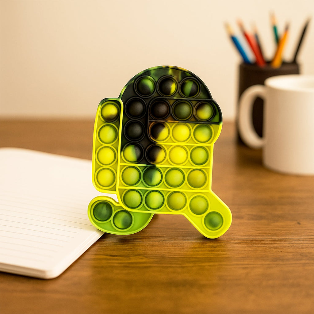 Close up of silicone pop it fidget toy bubbles for anxiety relief