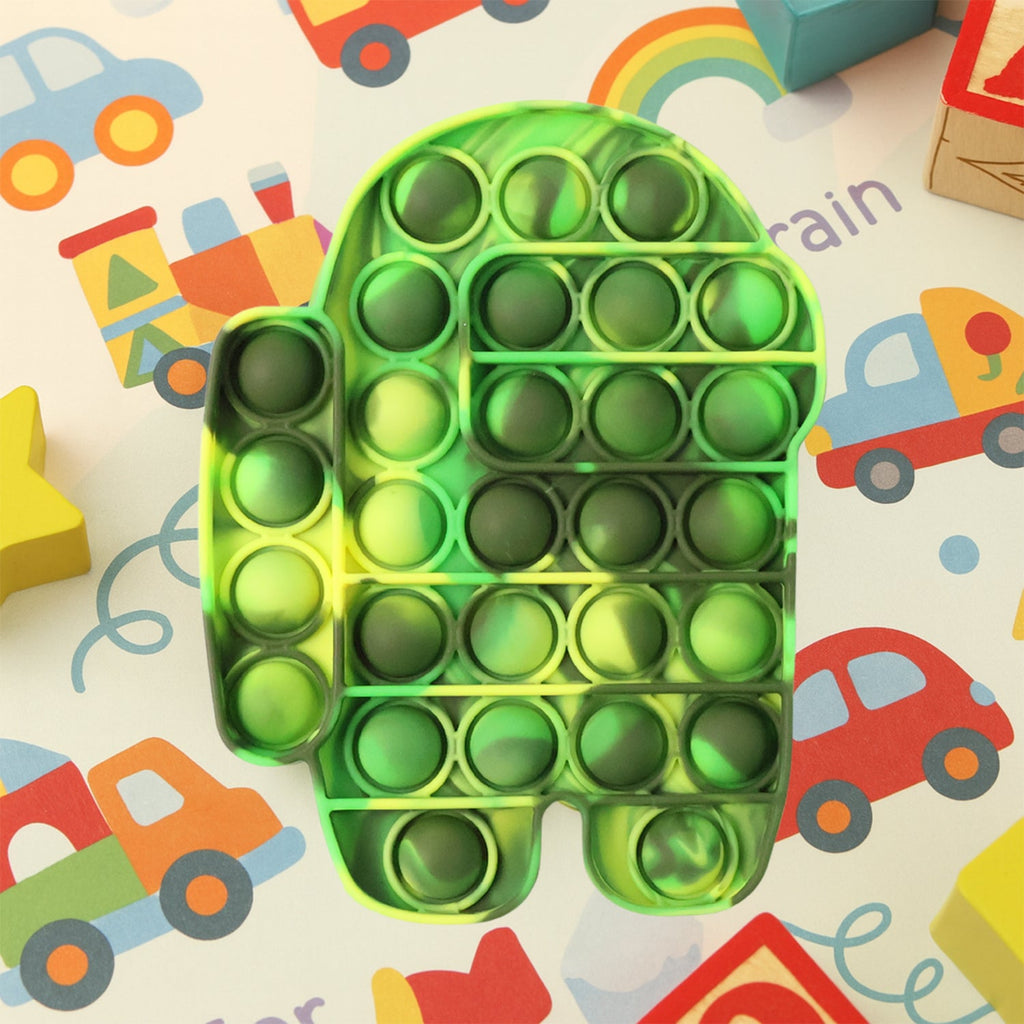 Silicone Pop It toy with bubbles pressed down for calming activity