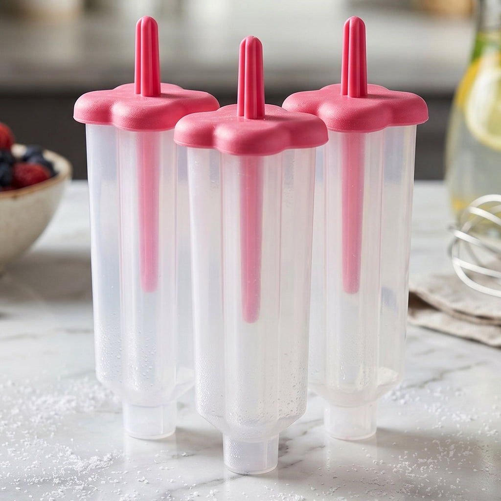 Children enjoying frozen treats made using BPA-free plastic ice cream molds