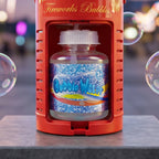 Battery operated bubble machine with vibrant LED lights for kids