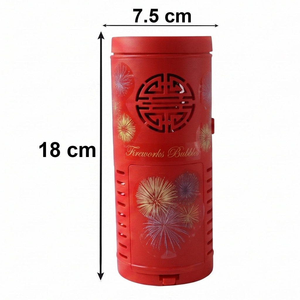 Portable bubble machine toy illuminated by LED lights for children