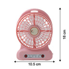 Size comparison of portable USB rechargeable desk fan