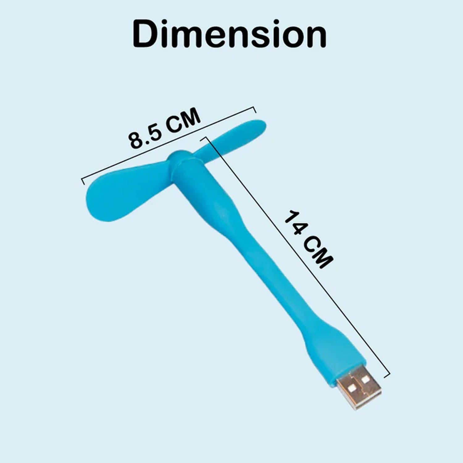 Size comparison of various mini fans