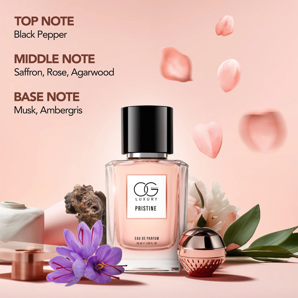 Pristine Eau De Parfum bottle on display highlighting compact design