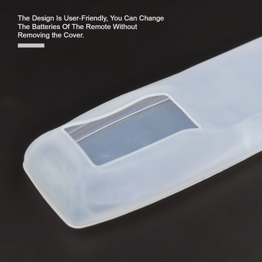 Ergonomic remote control cover holder for DISH TV set-top boxes.