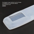 Ergonomic remote control cover holder for DISH TV set-top boxes.
