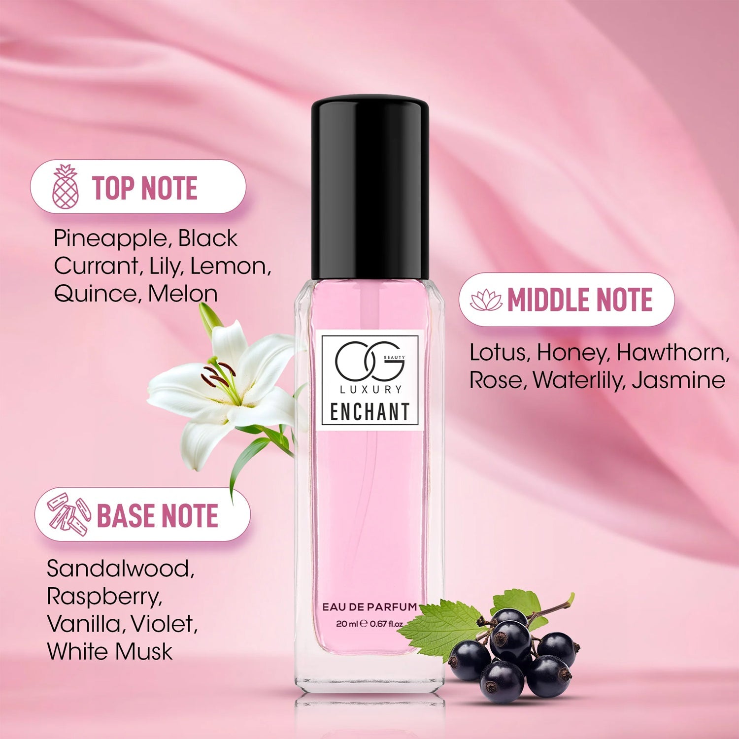 Individual 20ml perfume bottle from Pure Elegance Eau De Parfum Gift Set
