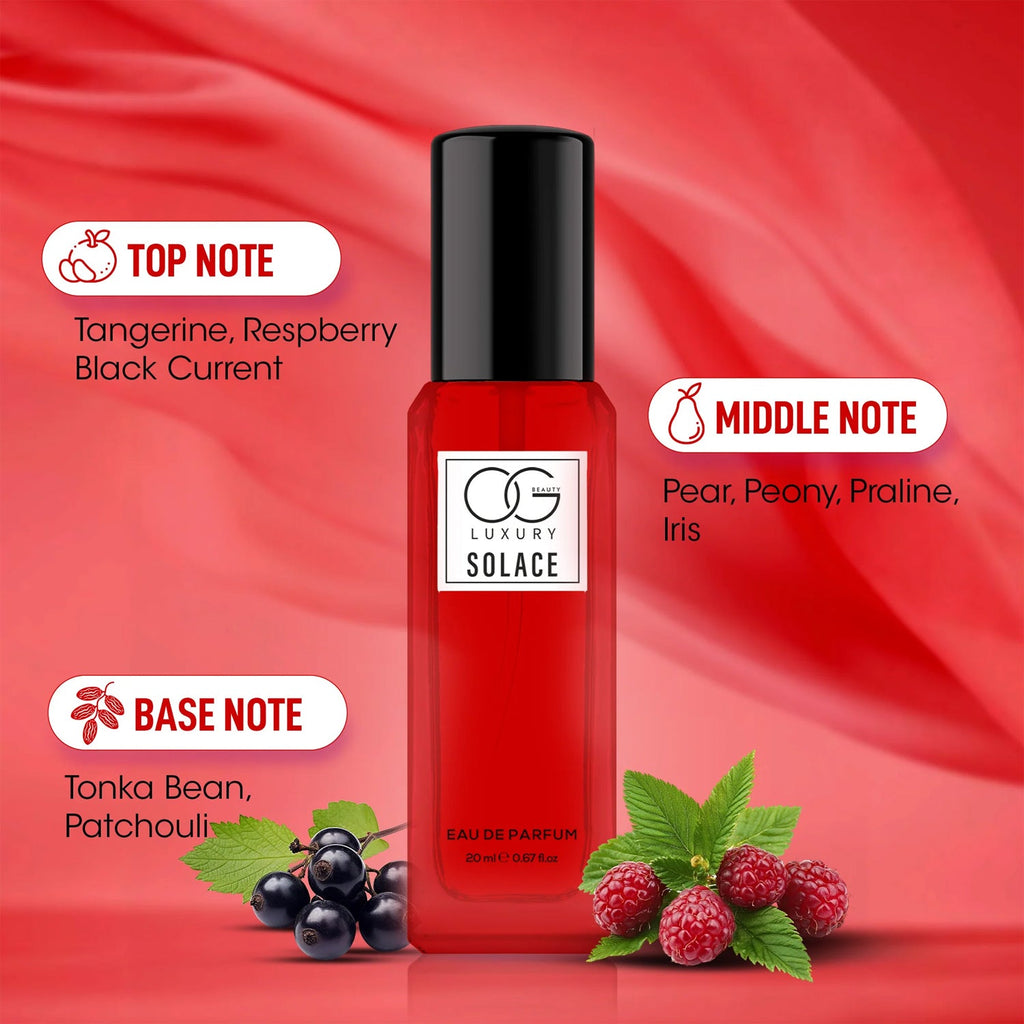Lifestyle image of a Pure Elegance Eau De Parfum bottle showcasing the delicate design