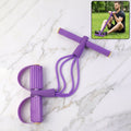 Portable pull rope resistance exerciser with foot pedal for full body workouts