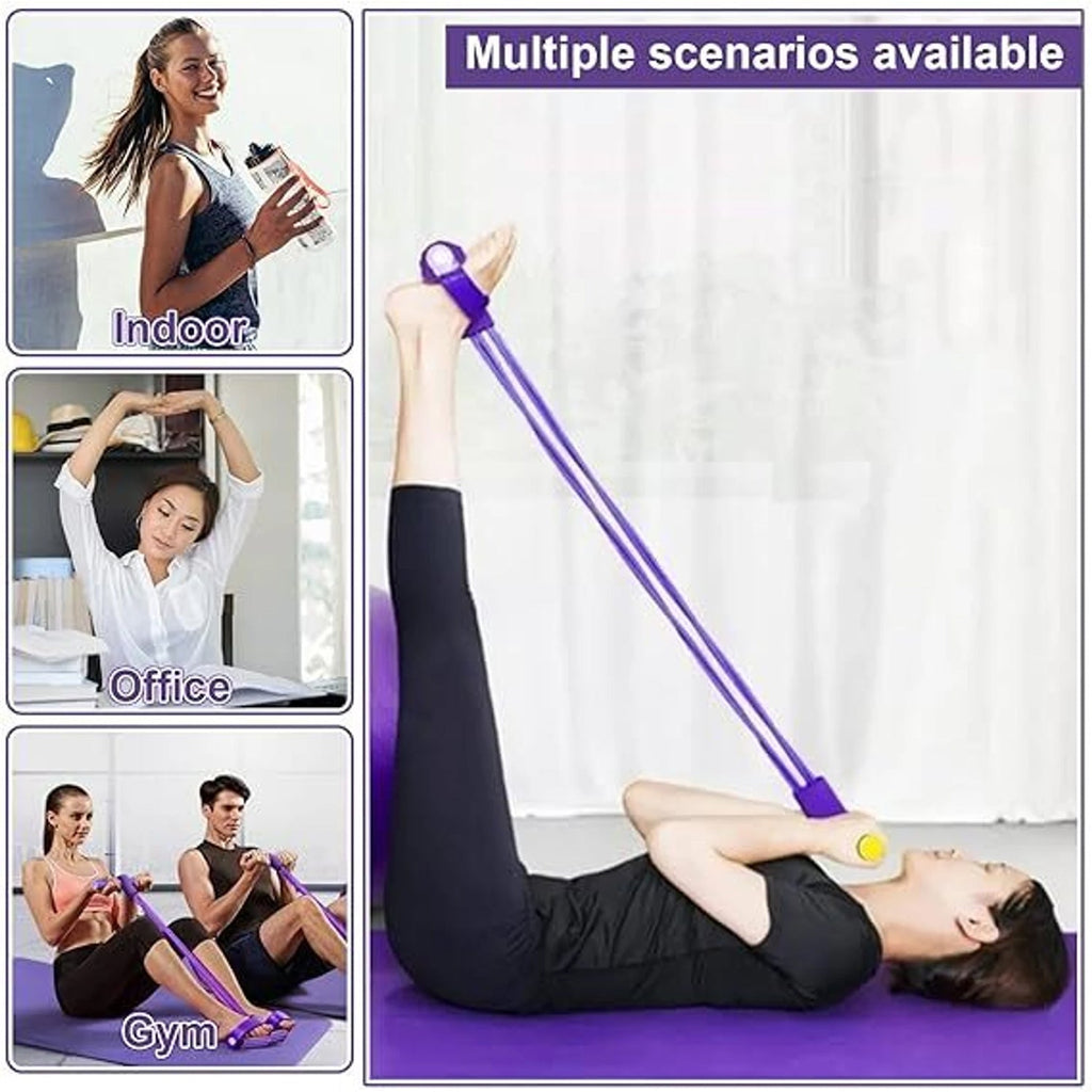 Side view of portable pull rope resistance exerciser