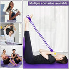 Side view of portable pull rope resistance exerciser