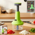 Push-Down Vegetable Chopper with transparent 750 ml bowl and sharp blades