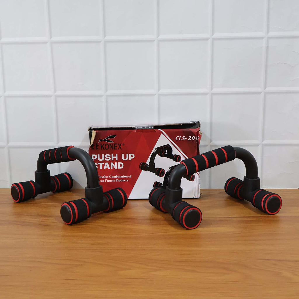 Person performing a push-up using Konex Push-Up Bars, highlighting stability and improved range of motion.