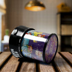 Vibrant multi-color star projection from the LED projector night lamp.