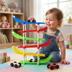 Children's car track playset with vibrant design