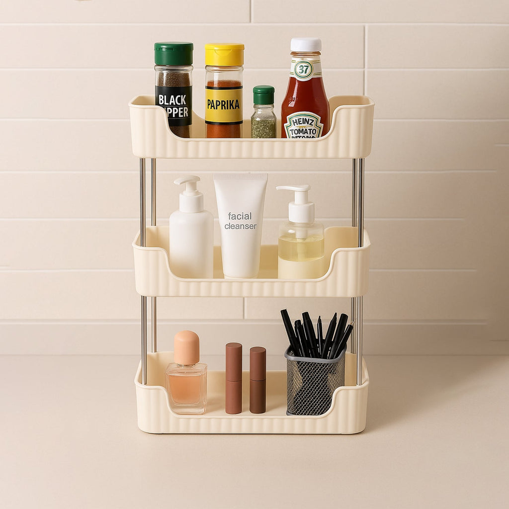Lightweight 3-tier stackable rack for office desk supplies