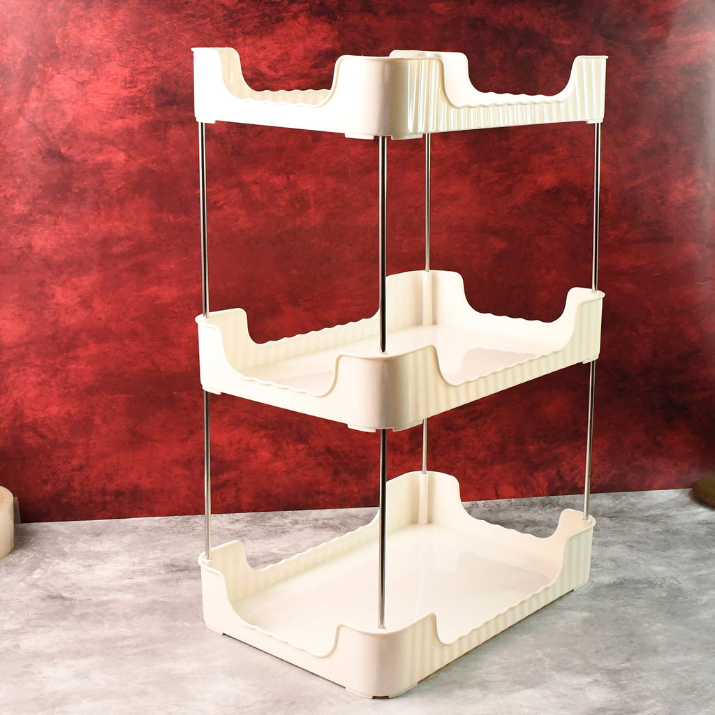 Kitchen countertop storage rack with three detachable layers
