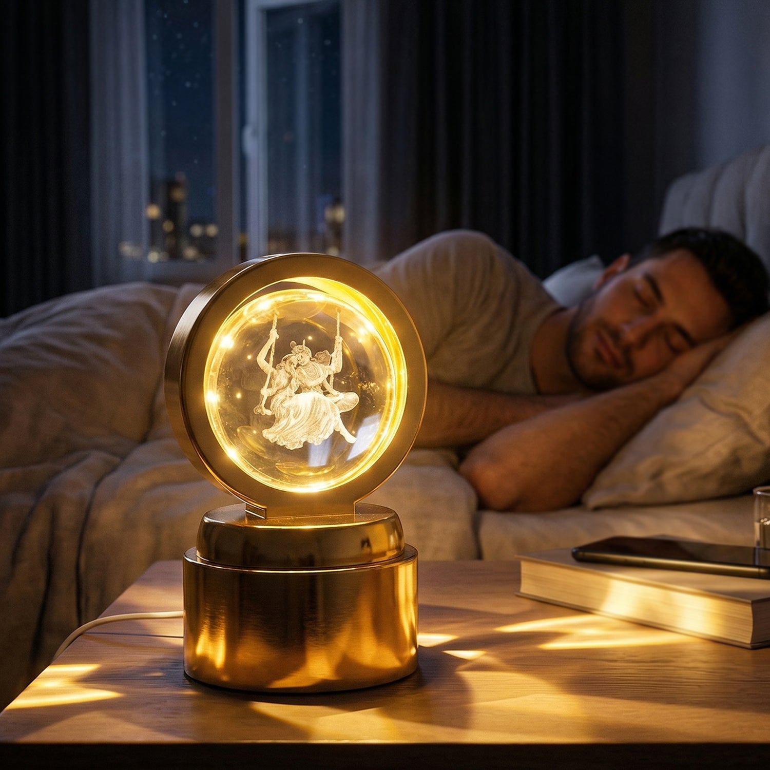Stylish crystal ball lamp for ambient lighting and spiritual decor