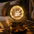 Warm light LED night lamp with crystal ball design for bedroom or desk