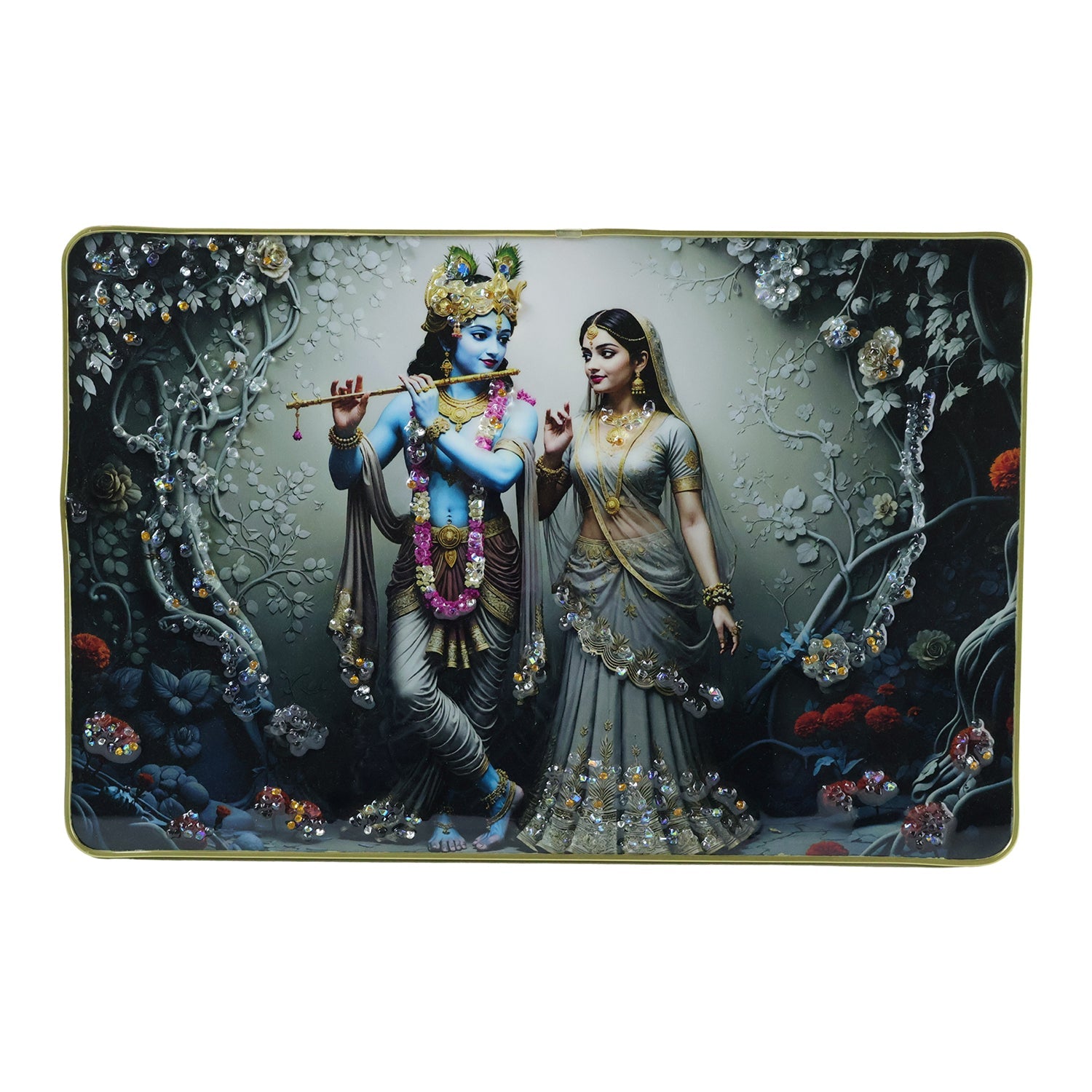 Decorative Radha Krishna wall hanging frame for home or office